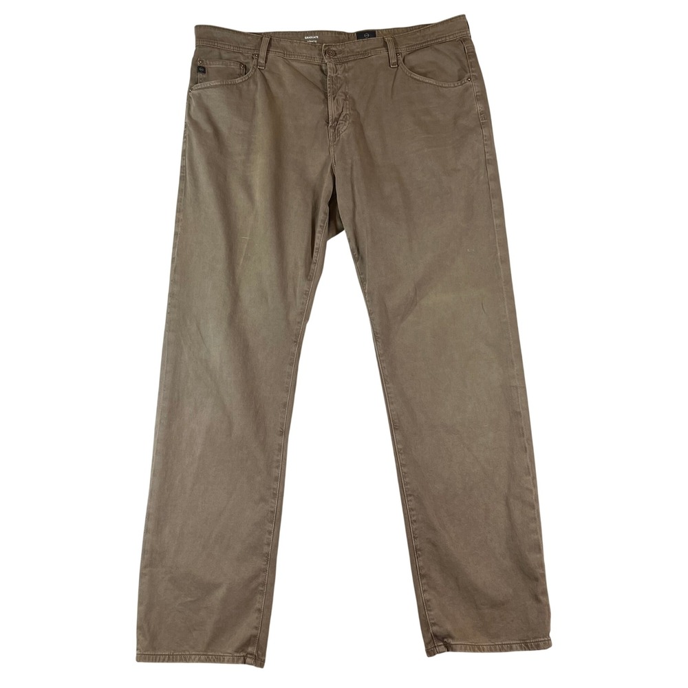 AG Adriano Goldschmied Pants Mens 40x32 Graduate Tailored Leg Khaki Brown